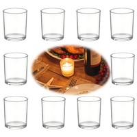 Teelichthalter Glas Kerzenhalter Set 10 StüCk Transparent Tischdeko Weihnachten
