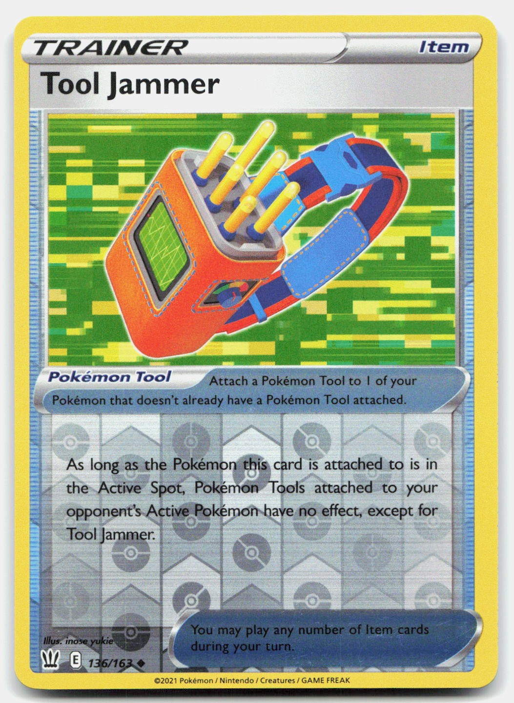 Tool Jammer Uncommon Battle Styles Reverse Holo 136/163 NM/M Pokemon