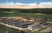 Alliance Ohio OH Taylorcraft Aviation Corp Factory Plant Linen Postcard