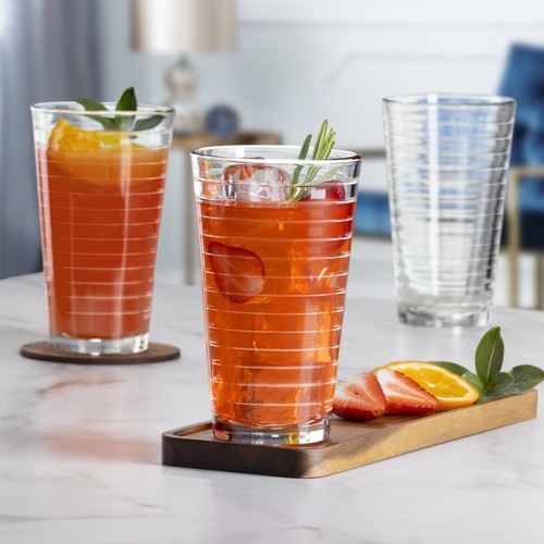 Juego de 8 vasos apilables transparentes elegantes duraderos Gallant Glass nuevos - Imagen 2 de 5