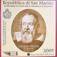 [#1175179] Coin, San Marino, Galileo Galilei, 2 Euro, 2005, Rome, MS(65-70), Bi-