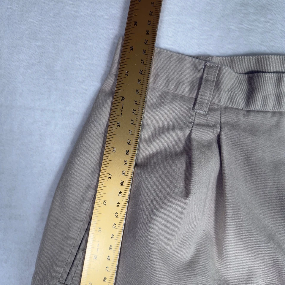 Pantalones de mujer Blair talla 18 PT beige plisados cintura alta pierna cónica Foto 2 de 4