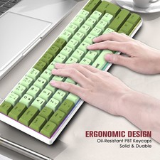 MK21 60% Wired Mechanical Gaming Keyboard Mini RGB LED Backlit Red Brown Switch 7