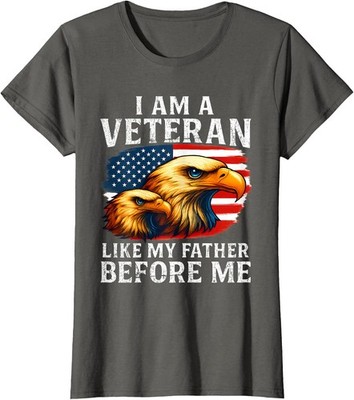 I Am A Veteran Like My Father Before Me Design Like Ladies' Crewneck T-Shirt
