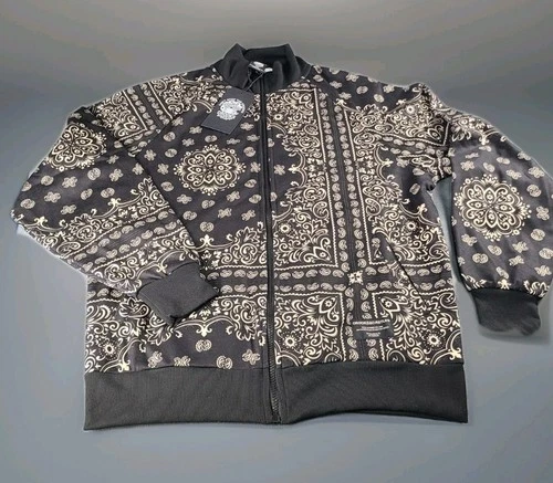 Crooks & Castles Paisley AOP Track Jacket Men's 2XL Black Full Zip NWT - product listing photo
