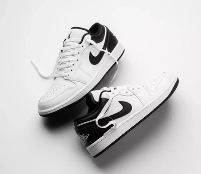 Nike Air Jordan 1 Low Shoes ''Reverse Panda'' White Black 553558-132 Men Size 14