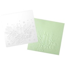 6 6inch Clear 3D Embossing Folder Holly and Candles