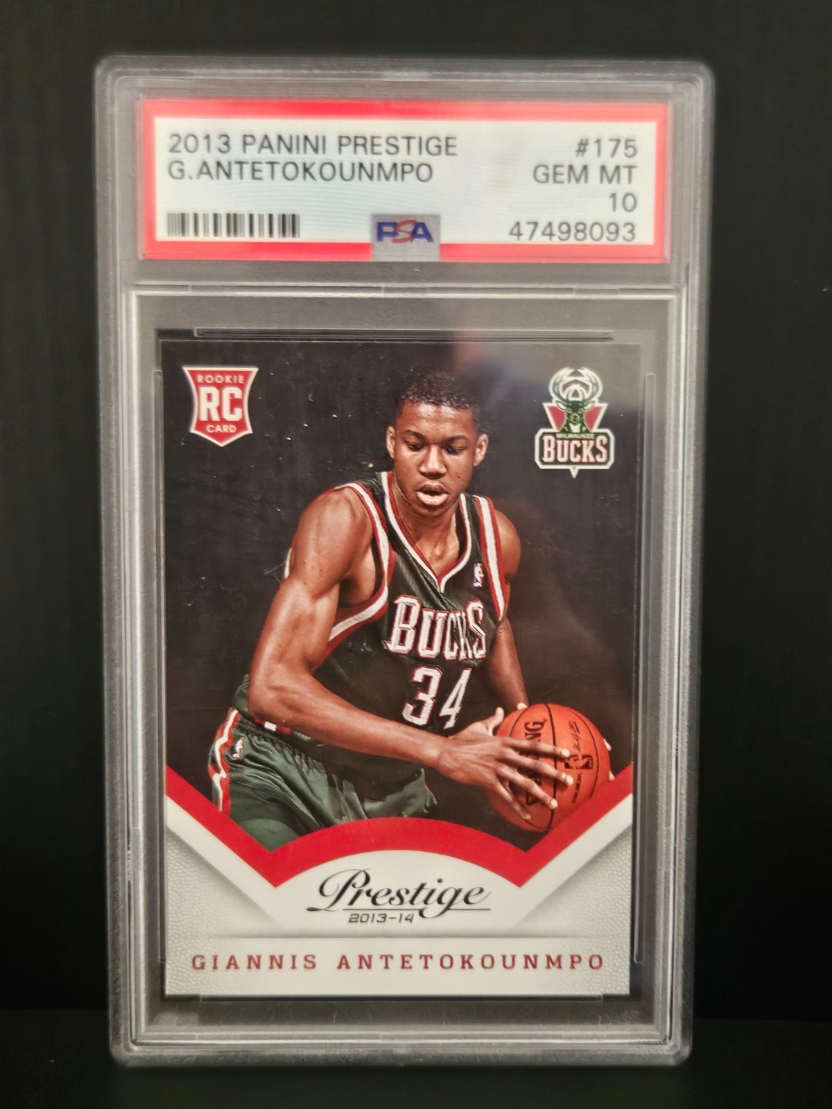 2013 Panini Prestige Giannis Antetokounmpo ROOKIE RC #175 MBA PSA 10 GEM MINT view 1