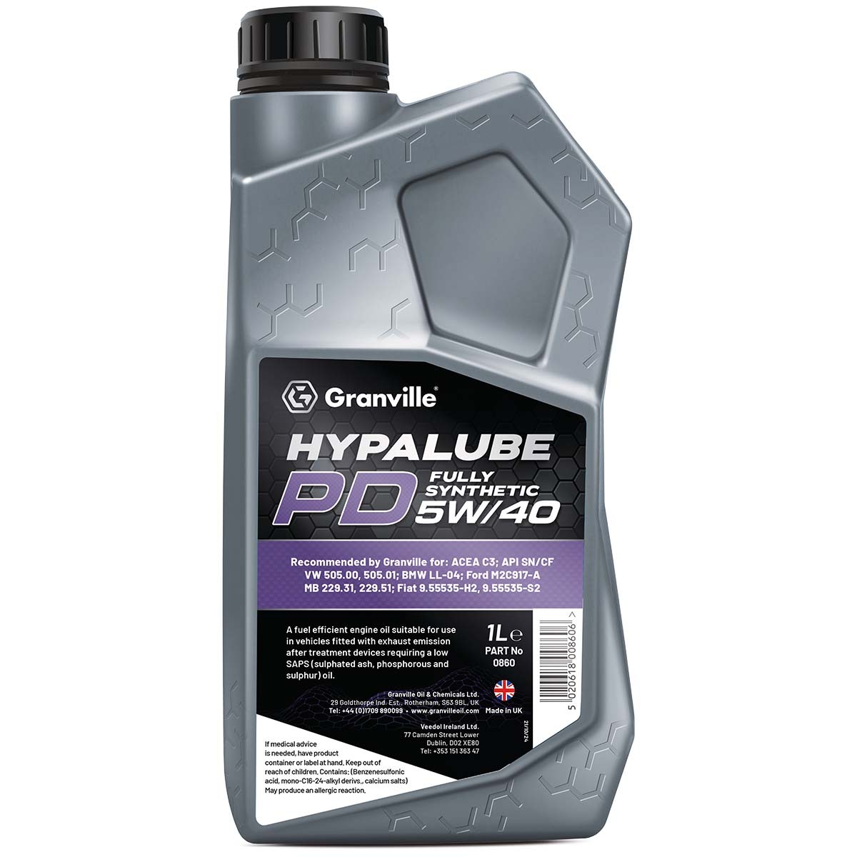 Granville 0860 Hypalube 5W/40 Fully Synthetic Engine Oil 1 Litre