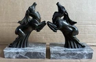 Pair of bookends signed Franjou. Art Deco Deer. Hyppolite Moreau