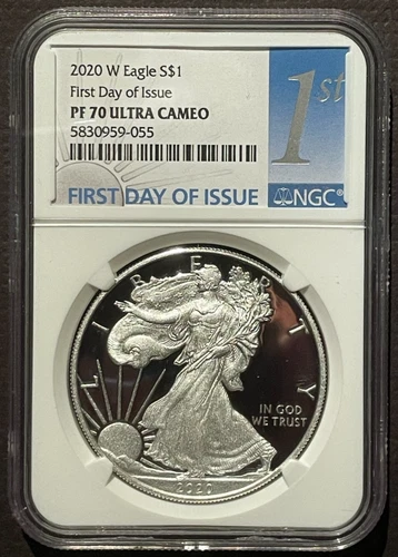 2020-W $1 SILVER AMERICAN EAGLE NGC PF70 First Day of Issue FDOI : 07668