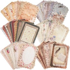 60 Sheets Lace Edged Scrapbook Stationery Paper Assorted Set - 6 Multicolor