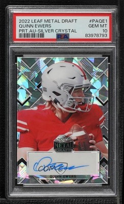 2022 Leaf Metal Draft Portrait Silver Crystals 3/25 Quinn Ewers PSA 10 Auto 15ik