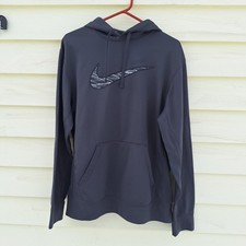 Men's Nike Therma Fit Hoodie Grey M Athleisure Athletic Outdoors Hiking Trails