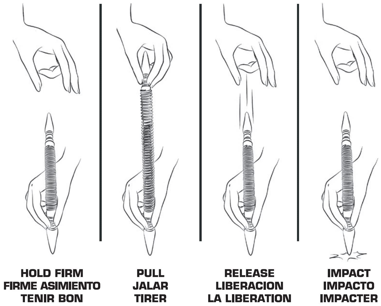 HIT Tools 2-in-1 Spring Loaded Nail Set – Dual Tip 1/32" & 2/32" Hammerless N...