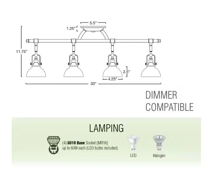 Luz de pista industrial Kira Home Broadway 50 watts 4 luzes bronze - Imagem 3 de 4