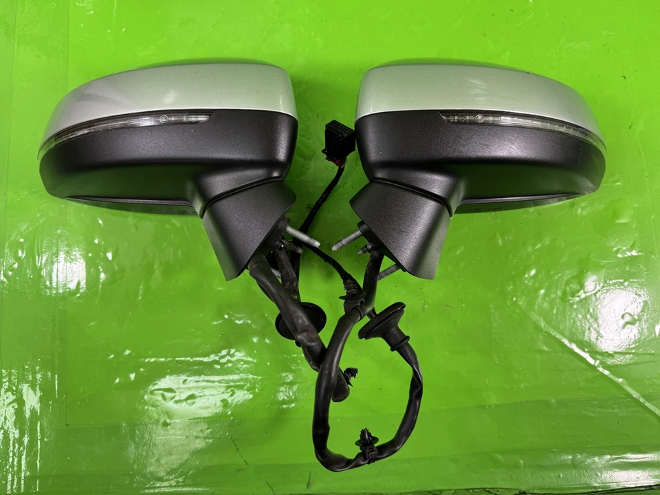 AUDI A3 WING MIRRORS ICE SILVER LX7W DRIVER PASSENGER MK3 2012-2016 MANUAL FOLD - image 2 of 4