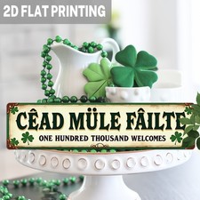 2D  Vintage Welcomes Shamrock Metal Sign St. Patrick'S Day Home Office Decor