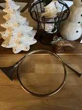 Vintage Brass French Horn Christmas Decor Wall Hanging