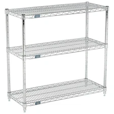 Global Industrial (3) Shelf Media Stand Chrome 24 x 14