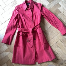 roter schmaler kurzer Übergangsmantel von Windsor, Gr. 36 mit Bindegürtel