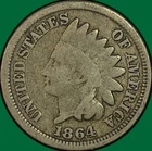 1864 Copper Nickel Indian Head Cent Good G Coin #41839