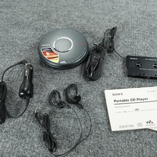 Sony CD Walkman D-EJ017CK Portable Player Black Mega Bass Headphone Bundle Works