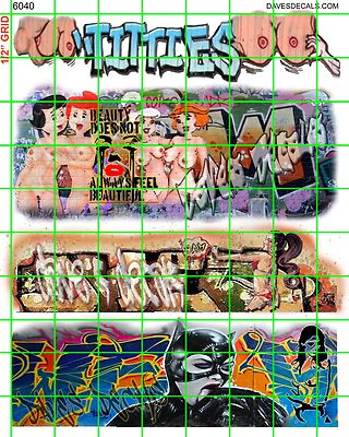 6040 DAVE'S DECALS BOXCAR TRAIN WALL ADULT URBAN GRAFFITI CARTOON CATWOMAN 
