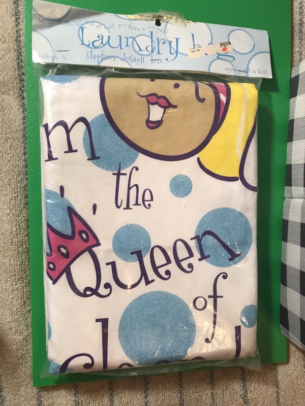 Extra Large Laundry Bag NEW “I’m The Queen Of Clean “ Girl Theme With Zip Pocket