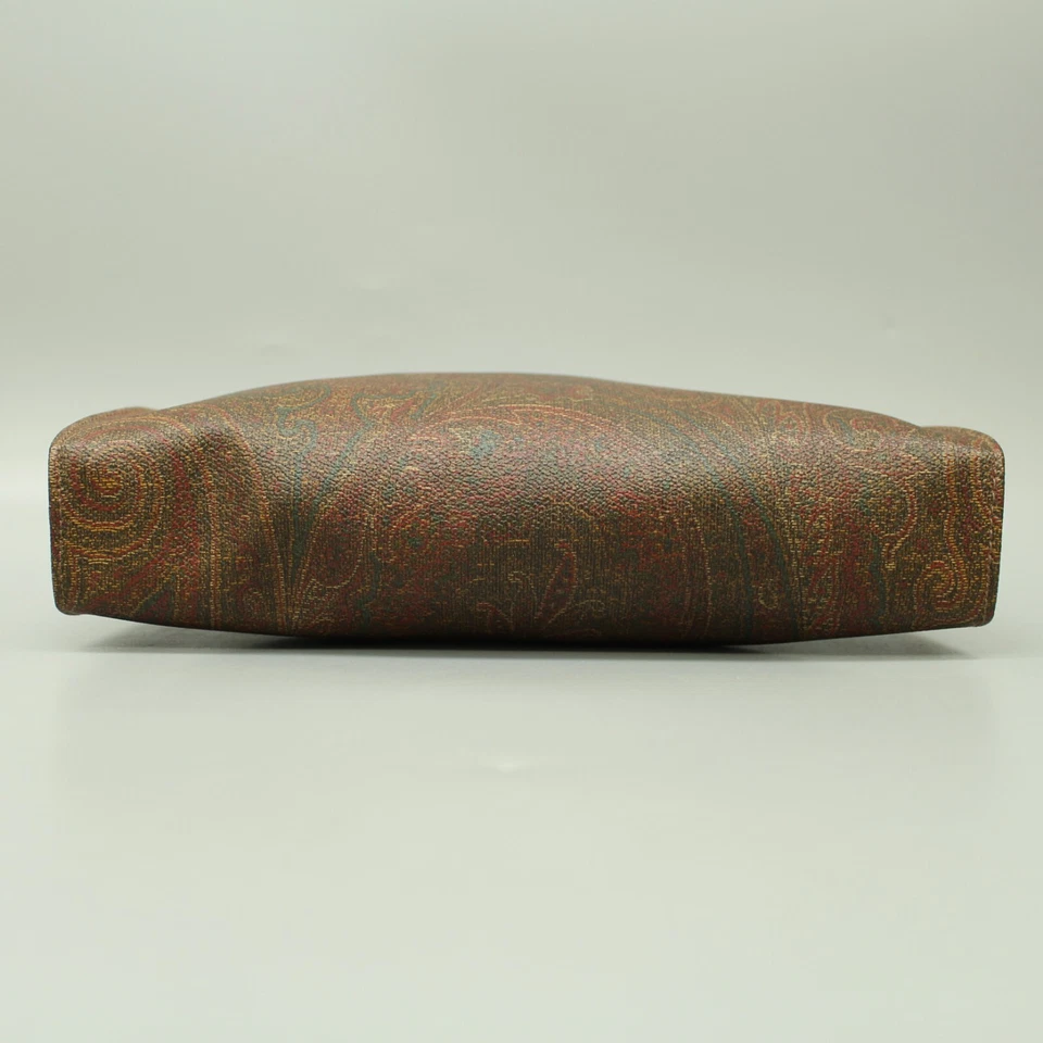 Auténtico bolso clutch Etro PVC cuero cachemir marrón unisex Foto 4 de 4