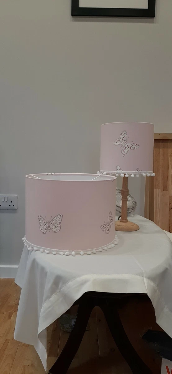 Pink Laura Ashley Bella Butterfly fabric girls bedroom lampshade