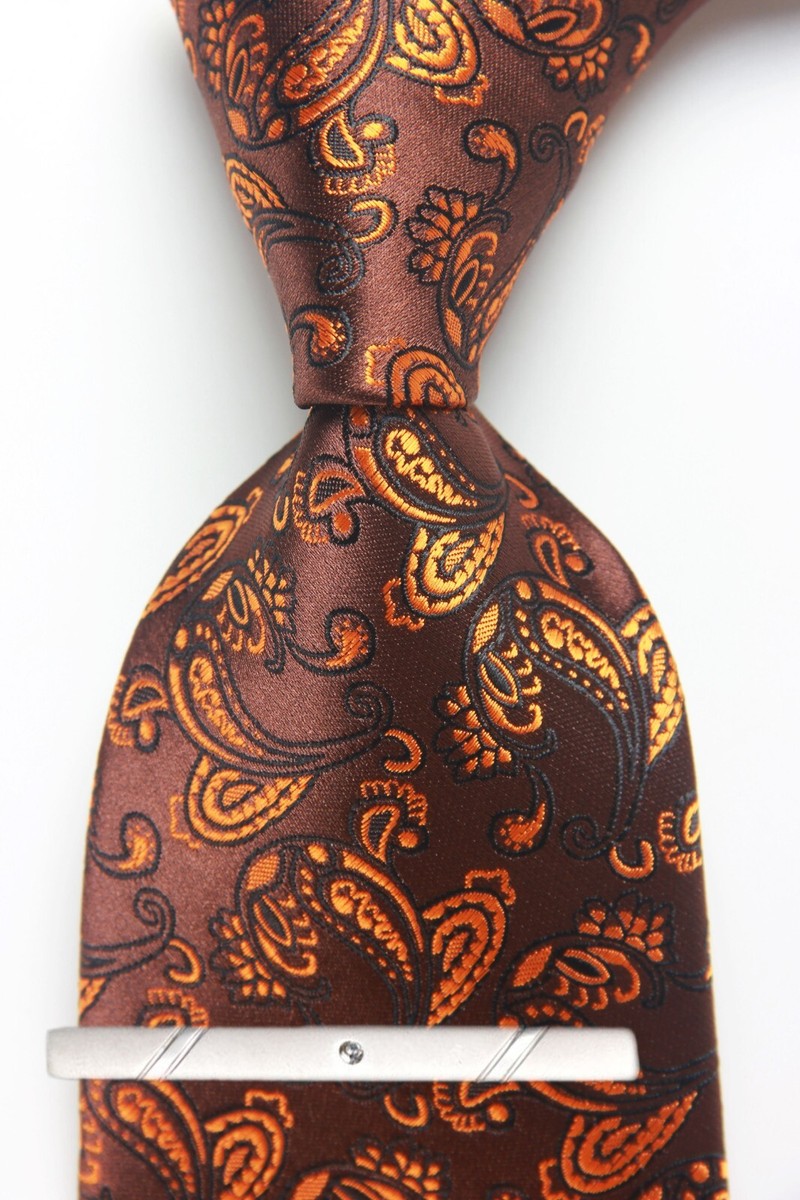 brown paisley ties