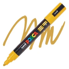 Posca Markers, Paint Marker, Ochre Paint, 5M Medium Tip, Opaque, Acrylic, Yellow