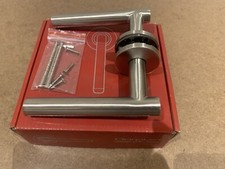 Image of T Bar 11377 Lever Door Handles Satin Stainless Steel BNIB