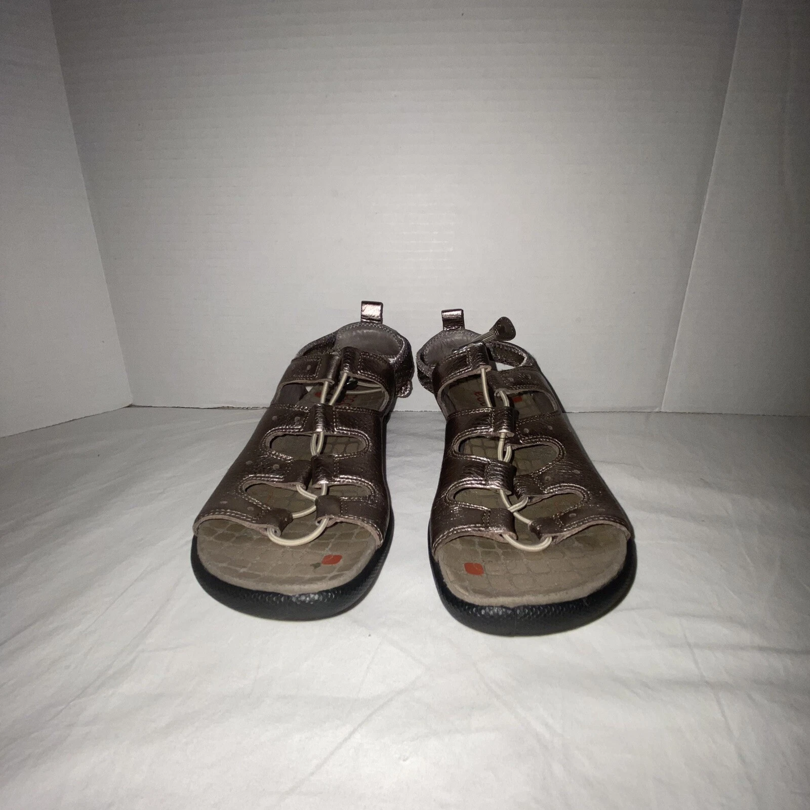 ECCO Sandali Donna 38 Pelle Metallizzata Jab Toggle Sport Comfort Gladiatore