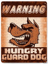 Guard dog Metal sign yard fence vintage style plaque art 270