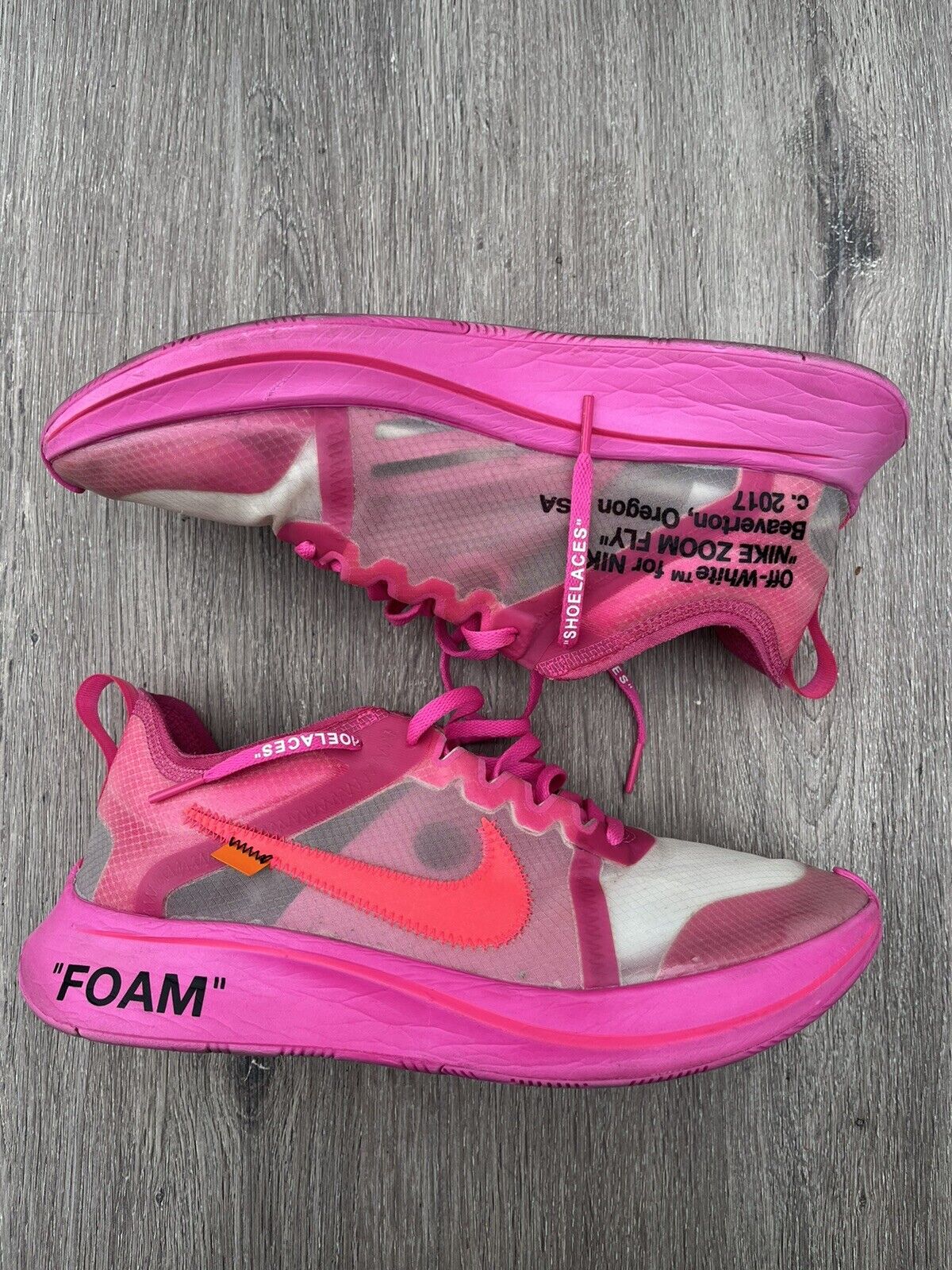 Nike Zoom Fly SP x OFF-WHITE 'Pink' Men's Size 9.5 Mens / 11 Womens 191888908905 | eBay