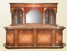 11.5 Ft. Beechwood / Marquetry Home Bar - Bar 248MARQ