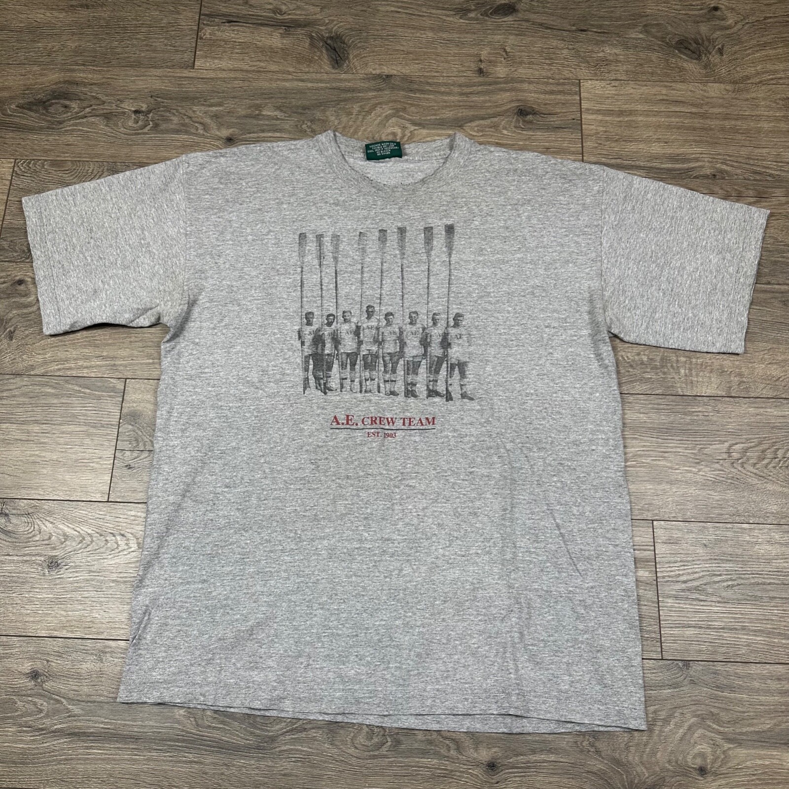 FILA Camicia Vintage American Eagle Crew Adulto XL Grigio Squadra di Canottaggio