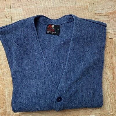 Arnold Palmer by Robert Bruce Cardigan Sweater Blue Men's XL Arnold Palmer by Robert Bruce Cardigan Sweater Blue Men's XL