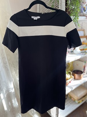 NWT - Pendleton Woolen Mills Black & White Colorblock Short Sleeve Midi Dress Sm