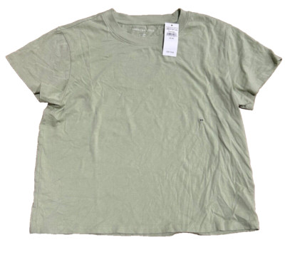 NWT American Eagle Womens Tea Green T-Shirt 100% Cotton