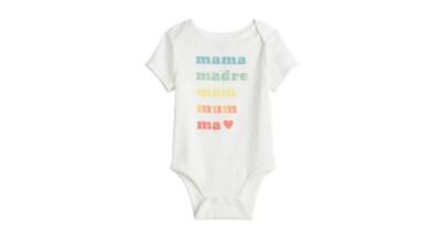 NEW JUMPING BEANS INFANT GIRLS ONE PIECE BODYSUIT WHITE SHORT SLEEVE MAMA 9 M