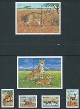 ZAMBIA 1987 SG537MS41 set of 4 +2 MS Black Lechwe unmounted mint. Cat &pound;24.75