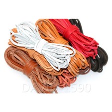 3mm Flat Cow Real Leather Finding Cord String Lace Rope Ornaments Multiple color