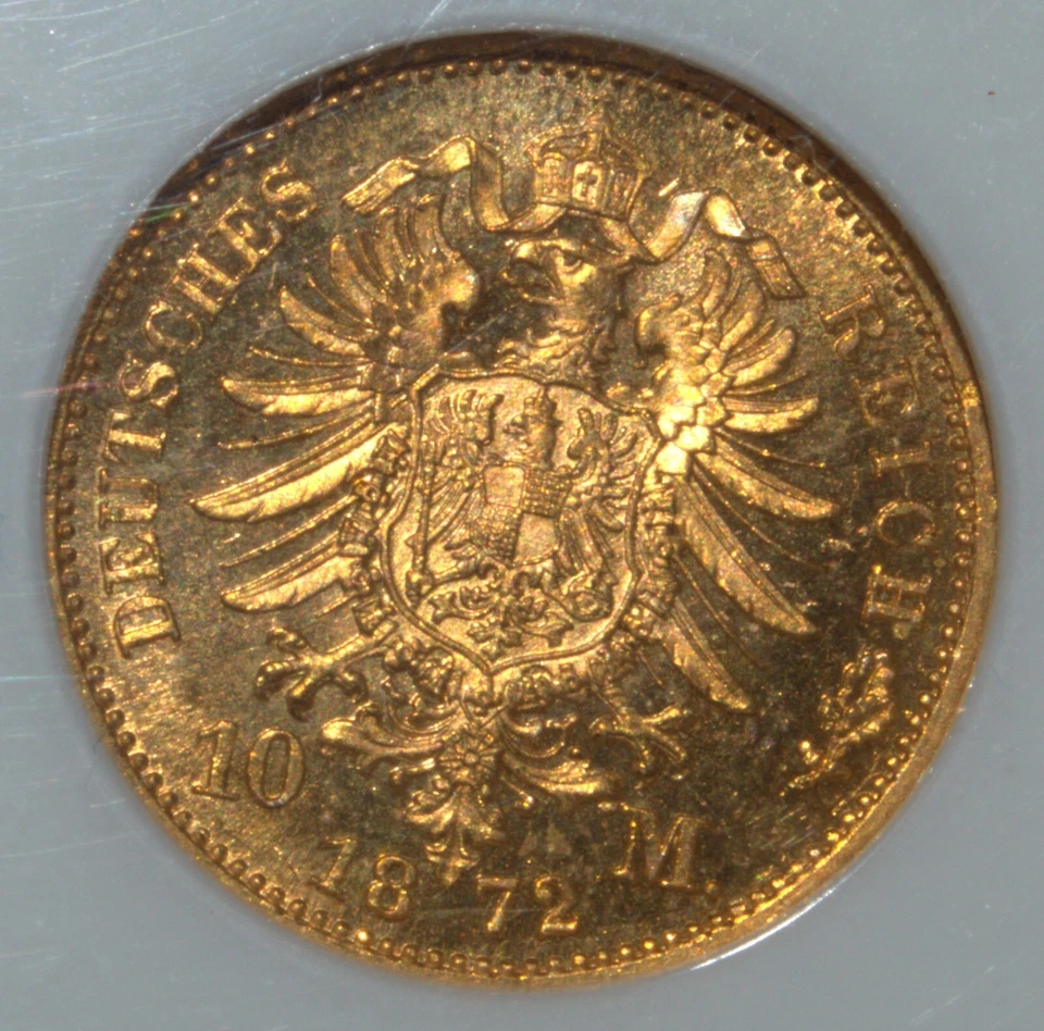 1872 A Germany Prussia 10 Mark NGC MS66 - Image 2 of 4