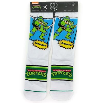 Odd Sox TMNT Leonardo Crew Socks Mens Womens Ninja Turtles Retro