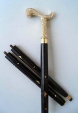 Brass Victorian Derby Head Handle Antique Style Wooden Walking Stick Cane Gift