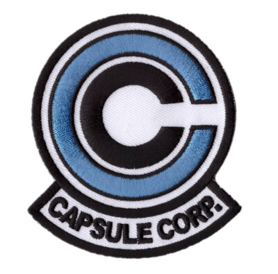 Small Blue Capsule Corp Dragon Ball Z Iron on Patch (3 )