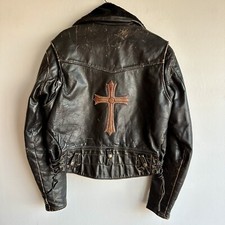 Vintage 60s Lancer Motorcycle Leather Jacket Custom Cross